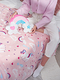 Плед Happy unicorn, единороги, розовый