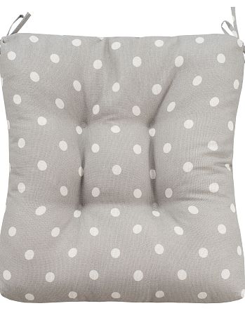 Подушка на стул Grey polka dot, горох, серый