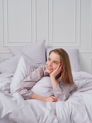 Постельное белье Iceberg, поплин, без рисунка, серый