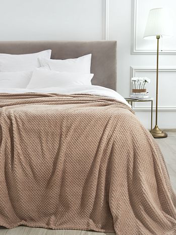 Плед Marzipan, без рисунка, коричневый