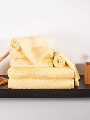 Полотенце махровое Yellow, без рисунка, желтый