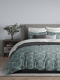 Постельное белье Lounge green, бязь, геометрия, зеленый