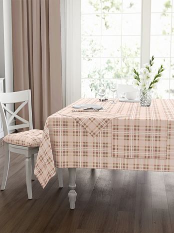 Скатерть Pink check, клетка, розовый