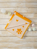 Полотенце махровое Corgi, собаки, оранжевый