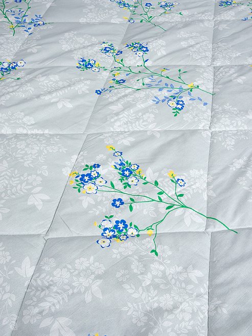 Одеяло Linne, цветы, серый гориз