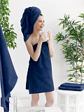 Полотенце махровое Navy blue, без рисунка, синий