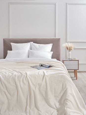 Плед Plombir, без рисунка, молочный