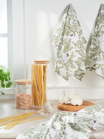 Набор полотенец кухонных Shakespeare, цветы, зеленый