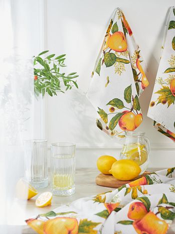 Набор полотенец кухонных Apple blossom, яблоки, желтый