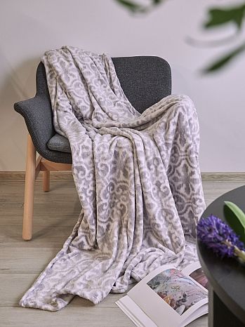 Плед Alhambra grey, орнамент, серый