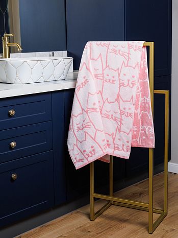 Полотенце махровое Kittens, кошки, розовый