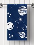 Полотенце махровое Galaxy, космос, синий