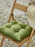 Подушка на стул Leaf green, без рисунка, зеленый