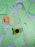 Салфетка сервировочная Green polka dot, горох, зеленый