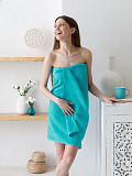 Полотенце махровое Turquoise, без рисунка, бирюзовый