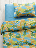 Набор наволочек на молнии Dino camouflage, поплин, динозавр, зеленый