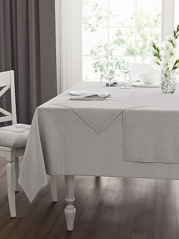 Скатерть Linen grey, без рисунка, серый