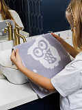 Полотенце махровое Owl, совы, серый