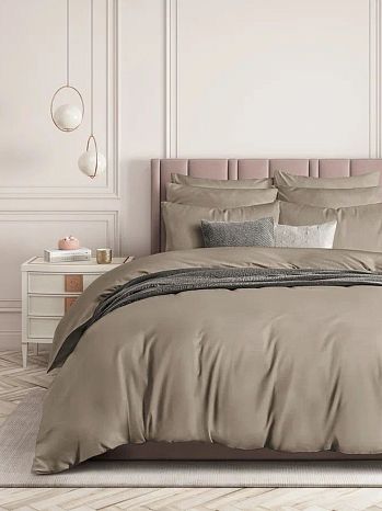 Пододеяльник Cappuccino, сатин, без рисунка, коричневый