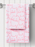 Полотенце махровое Kittens, кошки, розовый