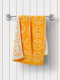 Полотенце махровое Smile, смайл, оранжевый