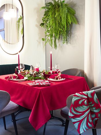 Полотенце кухонное Fir, узоры, красный