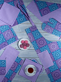 Набор кухонный (скатерть+салфетки 4 шт.) India, орнамент, фиолетовый