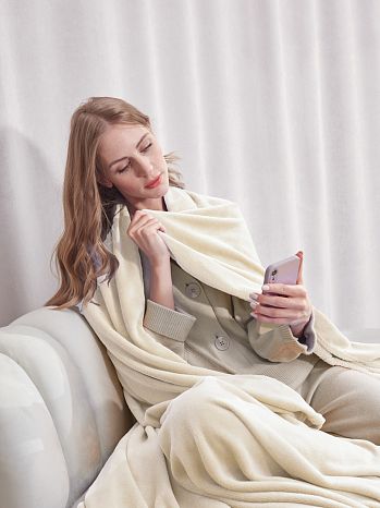 Плед Gardenia, без рисунка, молочный