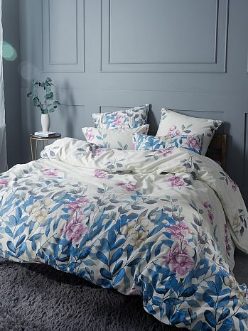 Постельное белье Floral garden, бязь, листья, мультиколор