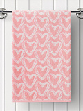 Полотенце махровое Hearts pink, сердечки, розовый