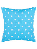 Подушка декоративная на молнии Blue polka dot, горох, голубой