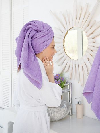 Набор полотенец махровых Lilac pastel, без рисунка, фиолетовый