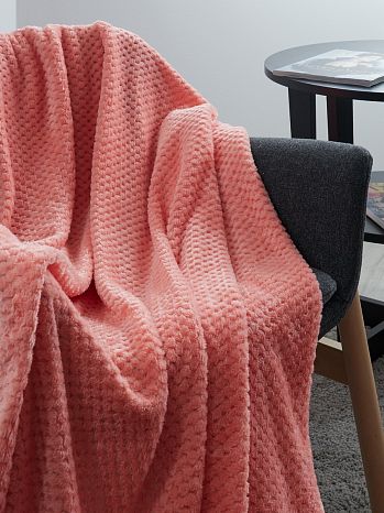 Плед Sherbet, соты, розовый