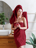 Набор полотенец махровых Pomegranate, без рисунка, красный