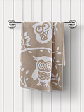 Полотенце махровое Filin beige, совы, бежевый