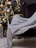 Плед Luxe grey/silver, полосы, серый