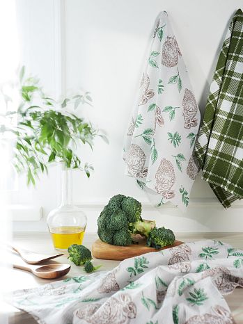 Набор полотенец кухонных Forest party, зайчики, зеленый