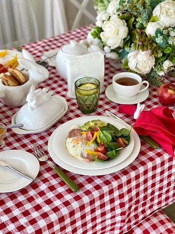 Скатерть Сheck, клетка, красный