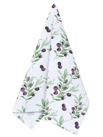 Полотенце кухонное Black olives, веточки, зеленый