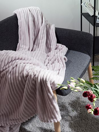 Плед Thyme, полосы, пудра