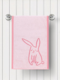 Полотенце махровое Fluffy pink, зайчики, розовый
