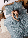 Постельное белье Lounge green, бязь, геометрия, зеленый