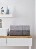 Набор полотенец махровых Graphite duo collection, без рисунка, серый