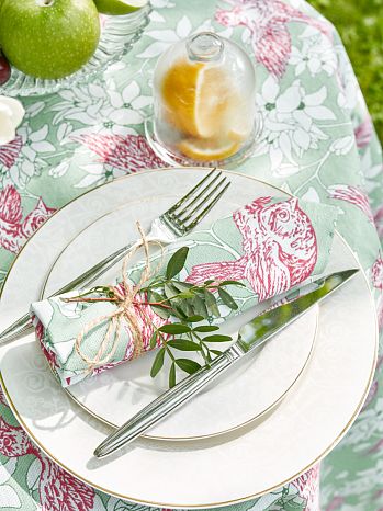 Салфетка сервировочная Origami, птицы, мята