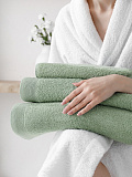 Полотенце махровое Leaf green, без рисунка, зеленый