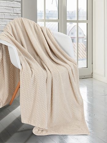 Плед Fog, соты крупные, бежевый