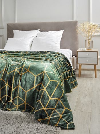 Плед Malachite, ромбы, зеленый