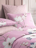 Постельное белье Magnolia, поплин, цветы, розовый