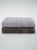 Набор полотенец махровых Graphite duo collection, без рисунка, серый