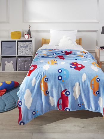 Плед Cars, машинки, голубой